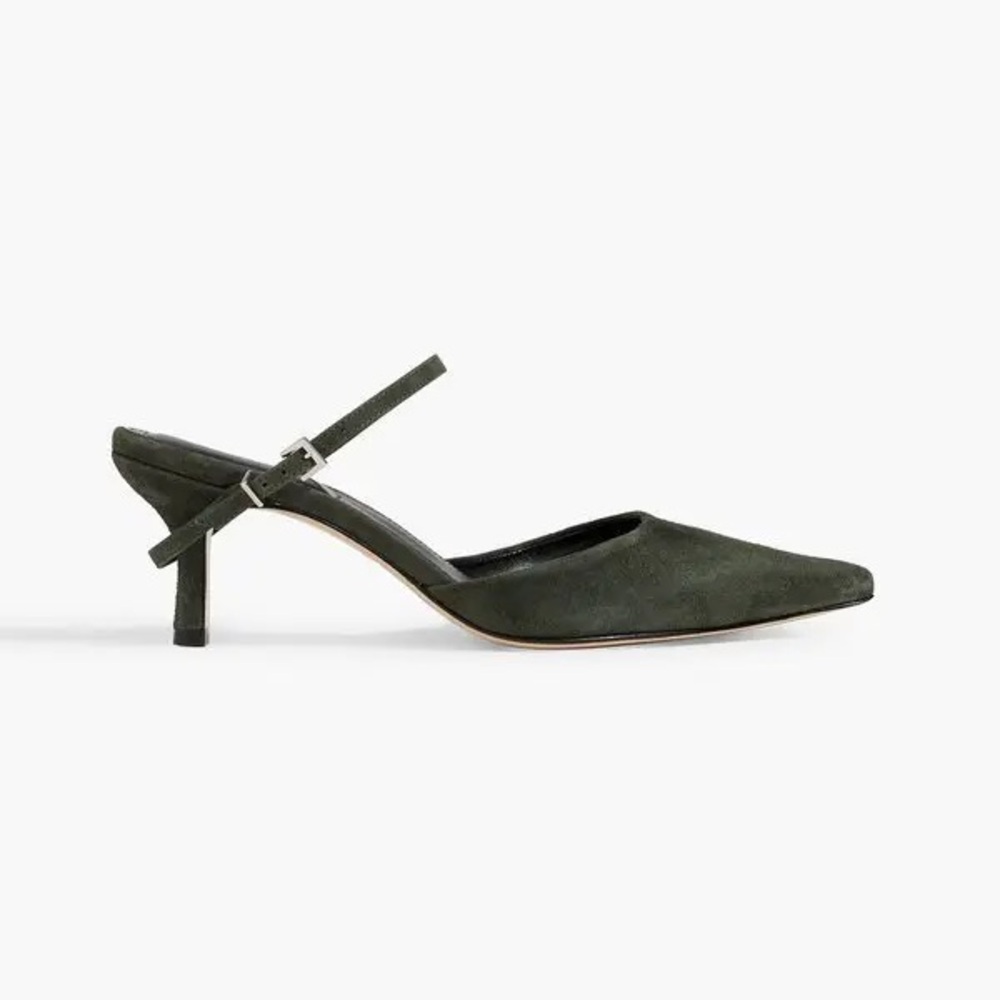 Simkhai Kieran Buckled Suede Mules